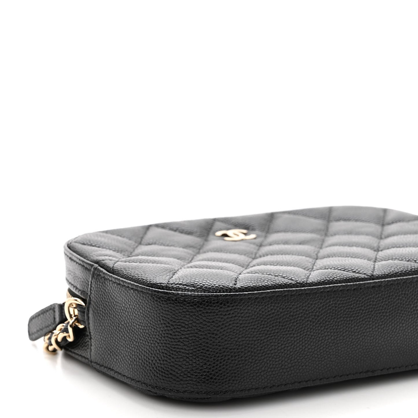Caviar Quilted Vanity With Chain Black