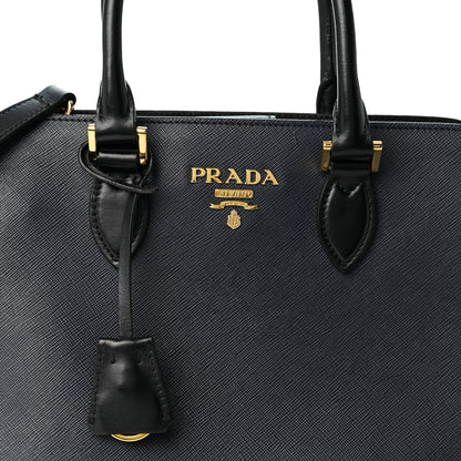 Prada Saffiano Soft Calfskin Small Zippered Tote Baltico 8 of 11