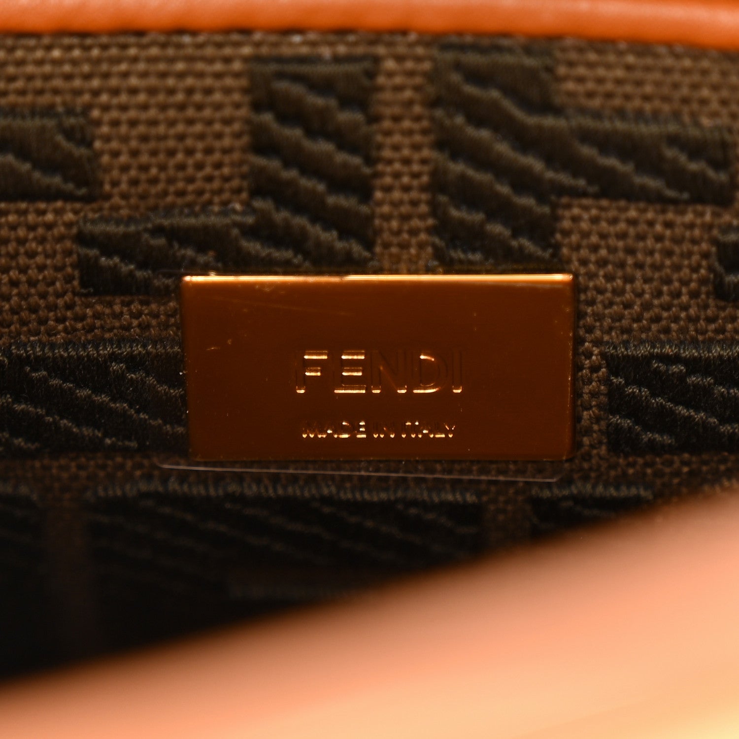 Fendi Vitello Seta Canvas FF Embroidered Mini Peekaboo Iconic Satchel Brandy Amazzonia 6 of 9