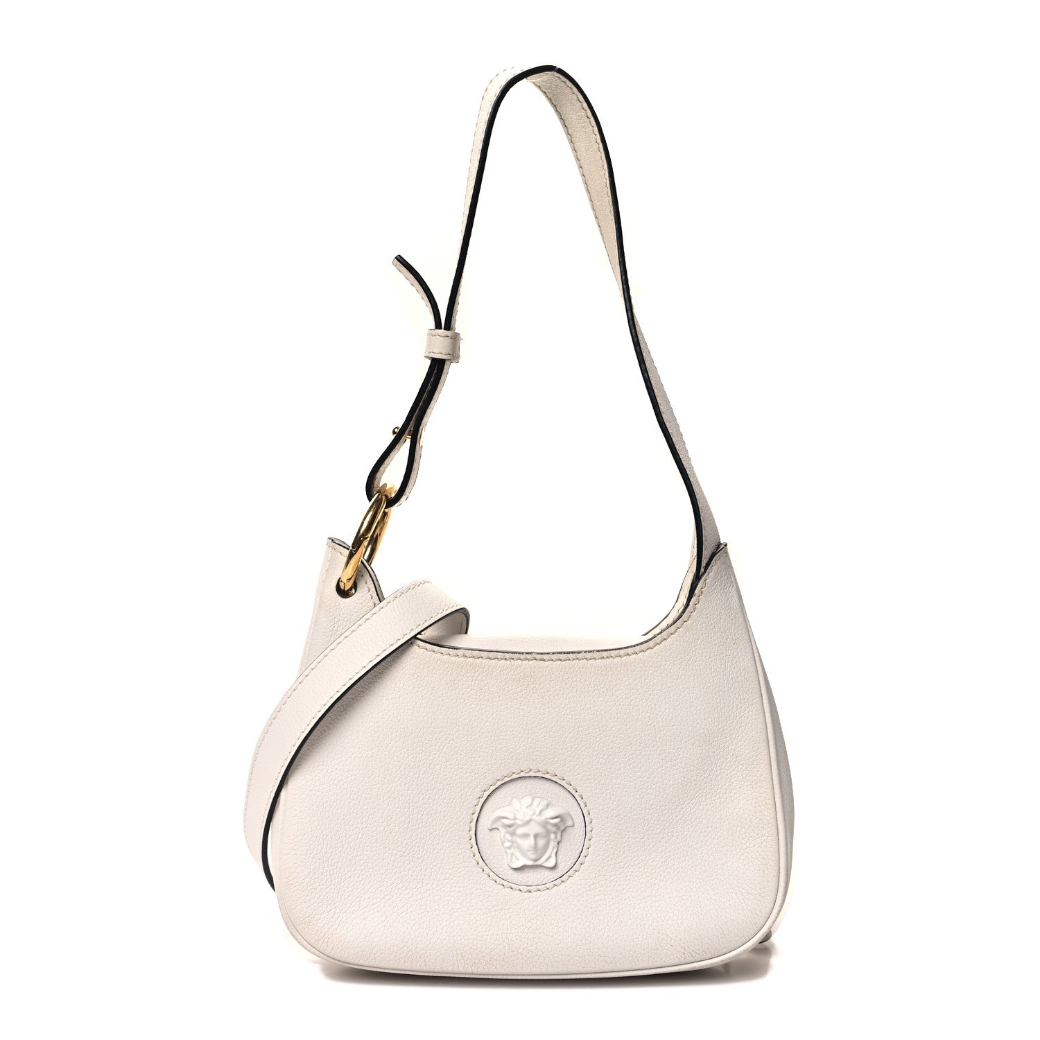 Versace Calfskin La Medusa Small Hobo Crossbody Optical White 1 of 10