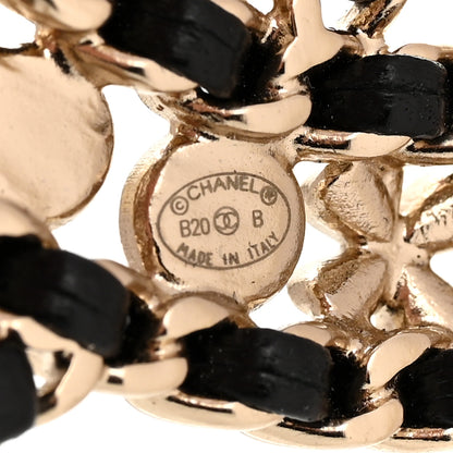 Chanel Lambskin Pearl Crystal CC Brooch Gold Black 3 of 4