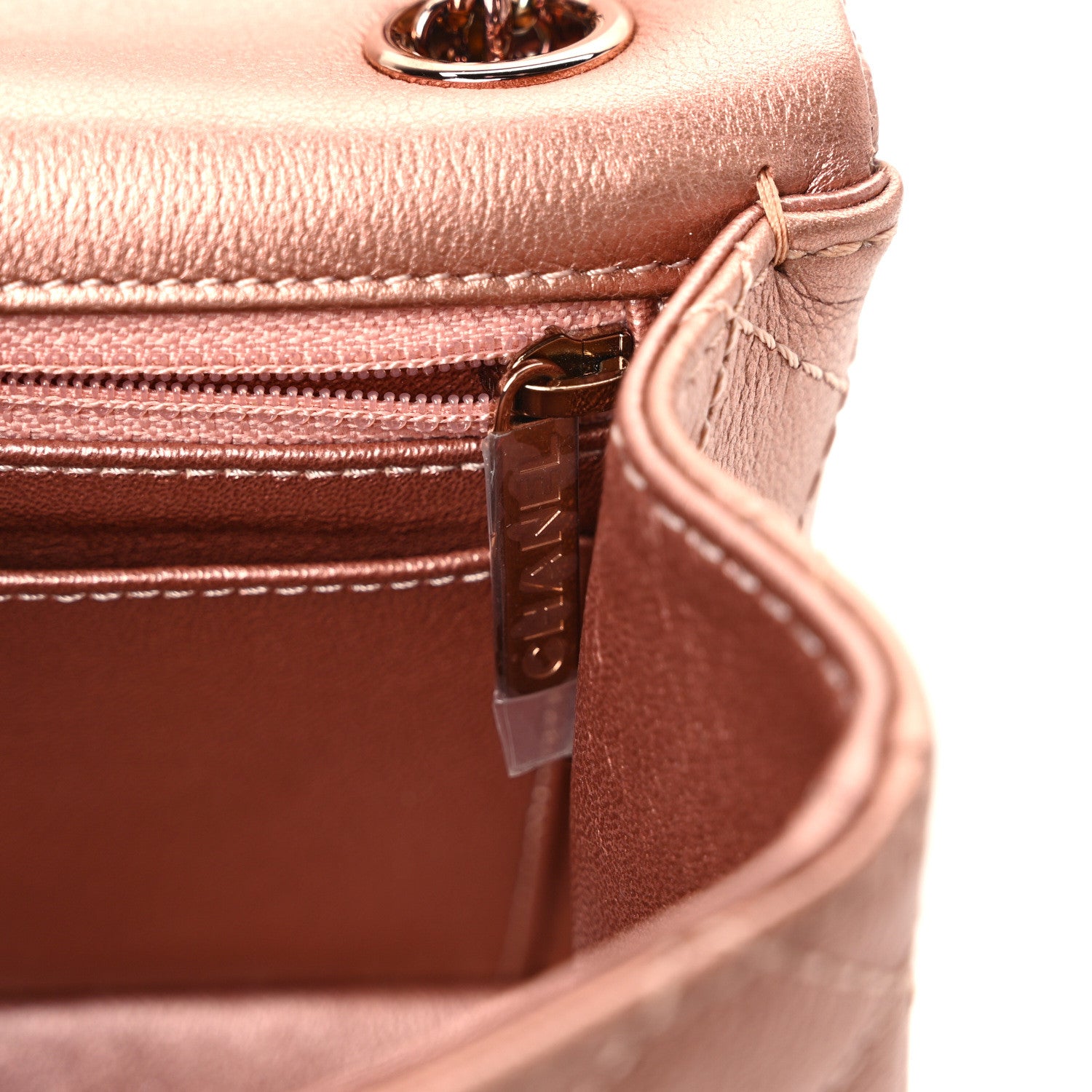 Chanel Metallic Grained Calfskin Quilted 2.55 Reissue Mini Flap Copper Pink 12 of 13