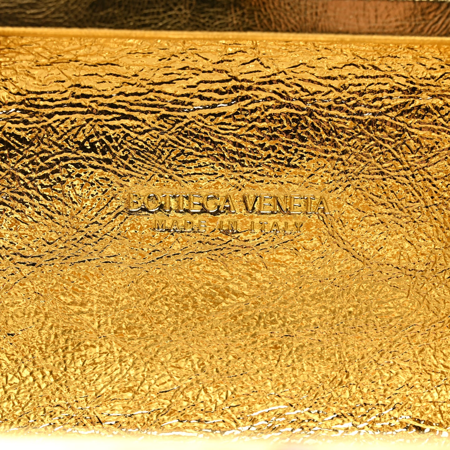 Metallic Lambskin Intrecciato Minaudiere Knot Clutch Gold