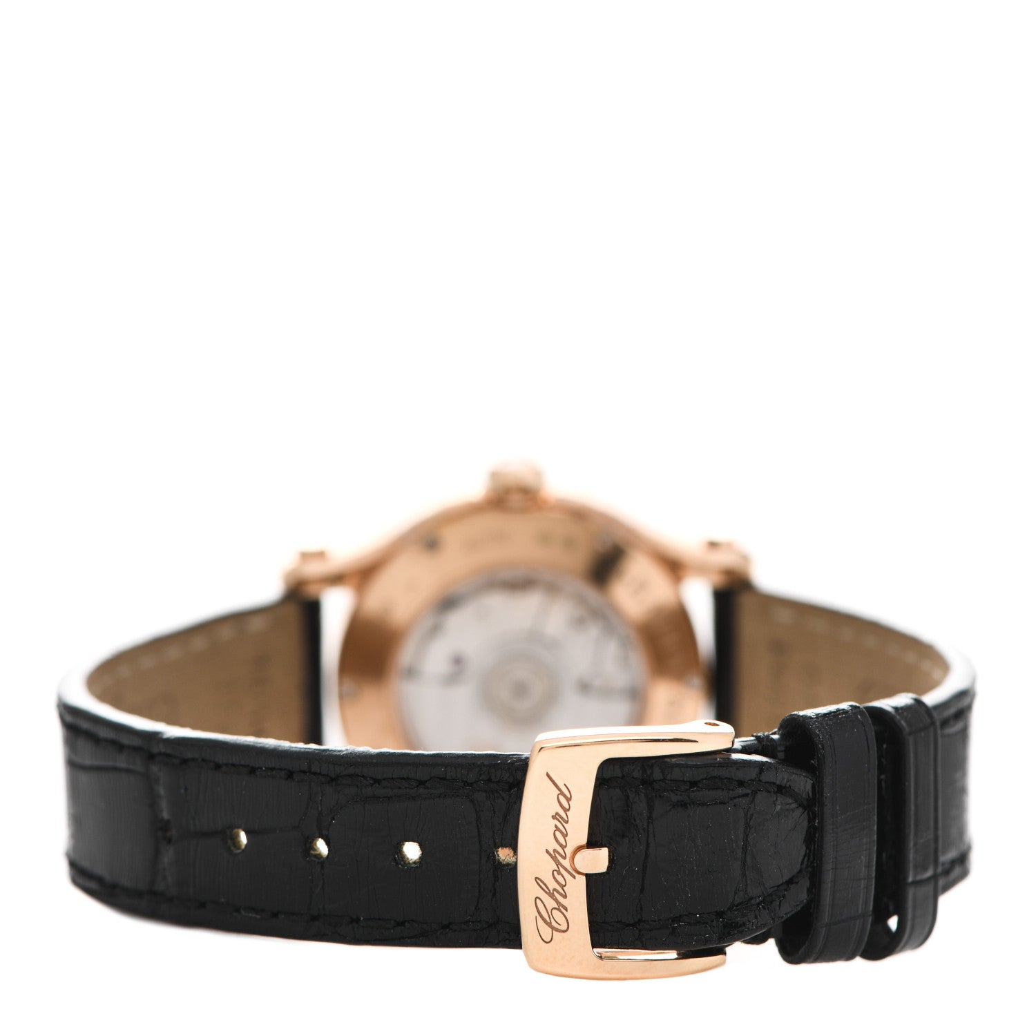 Chopard 18K Rose Gold Alligator Diamond Bezel 30mm Happy Sport Automatic Watch 3 of 8