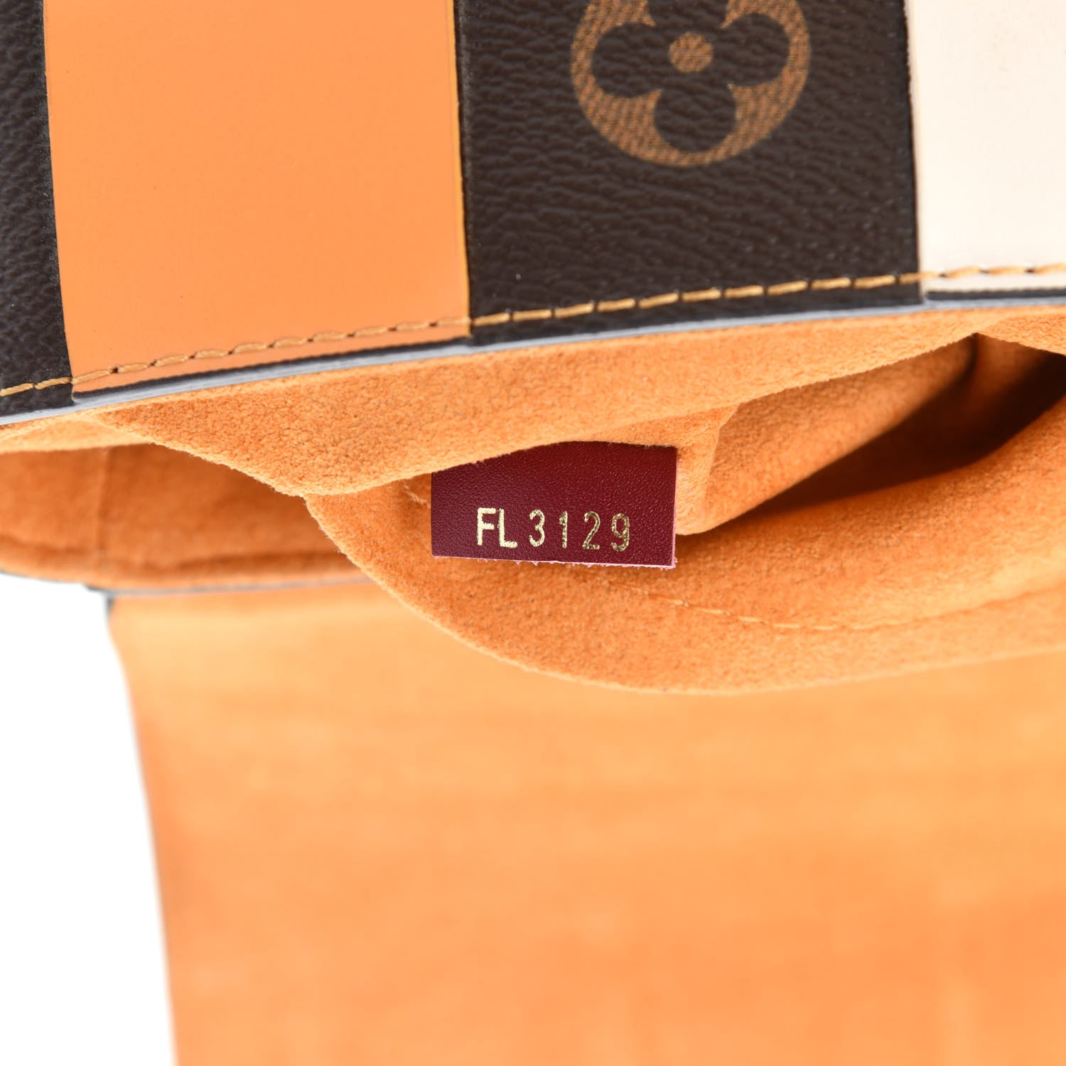 Louis Vuitton Calfskin Monogram Check Twist MM Beige White Orange 7 of 10