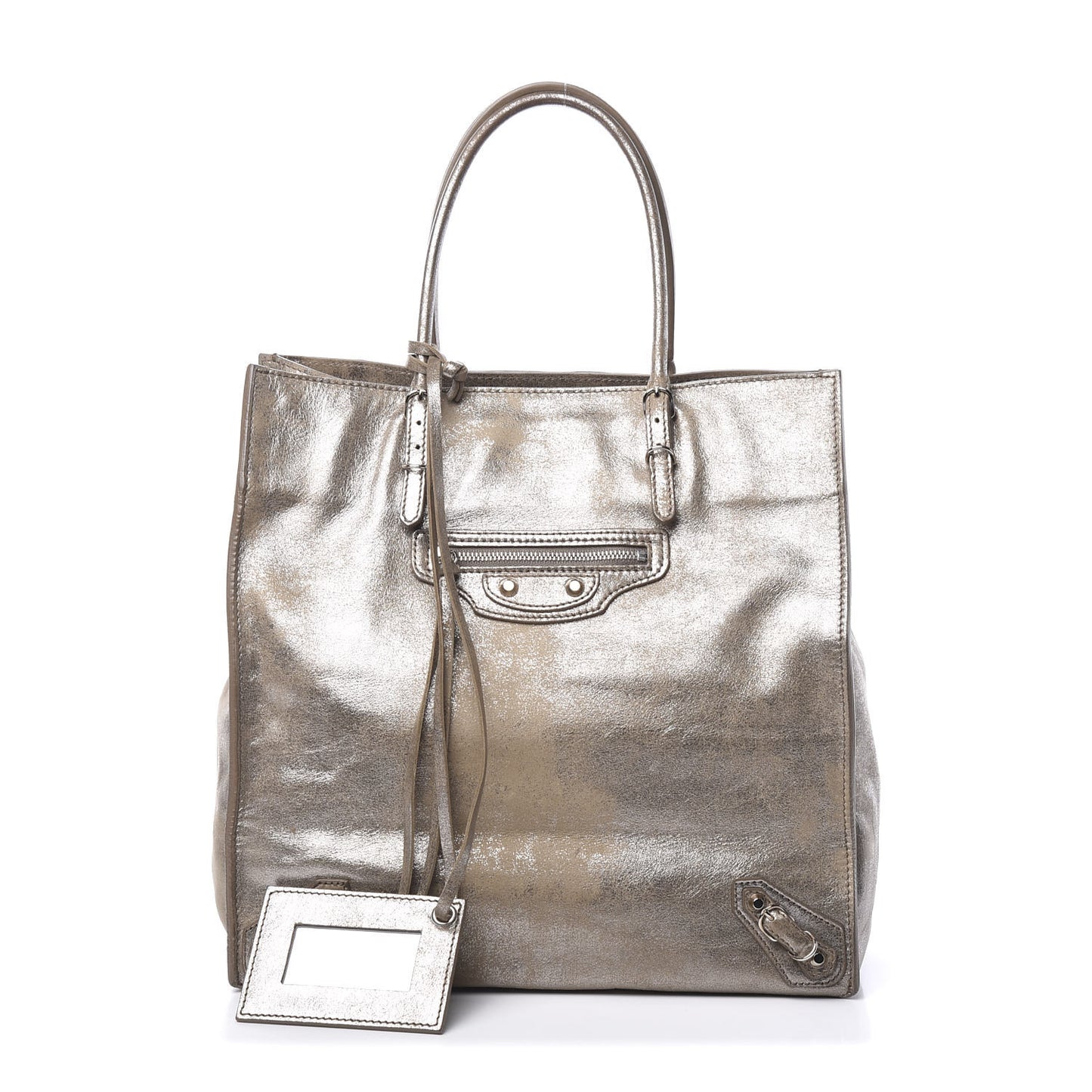 Metallic Calfskin Papier A5 Tote Gold