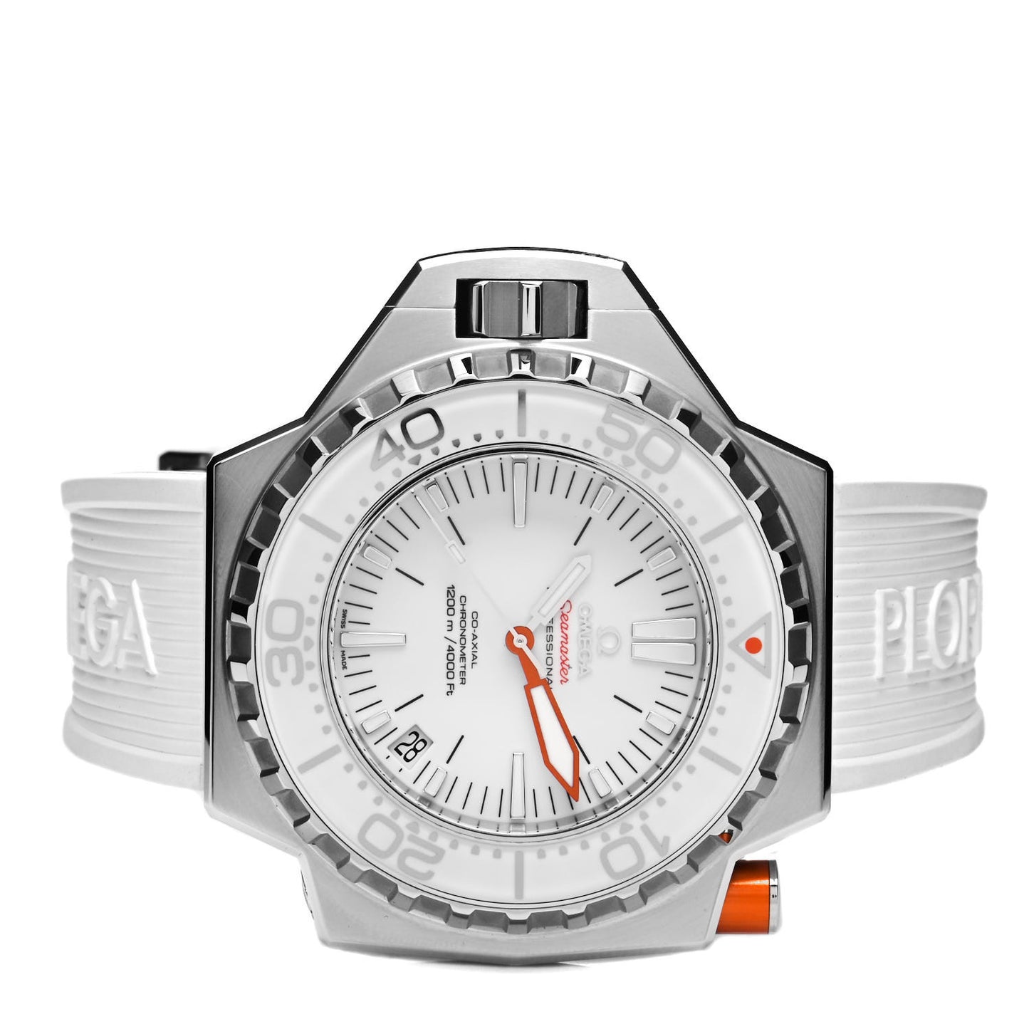 Titanium Rubber 55mm Ploprof 1200M Co-Axial Chronometer Automatic Watch White 224.32.55.21.04.001