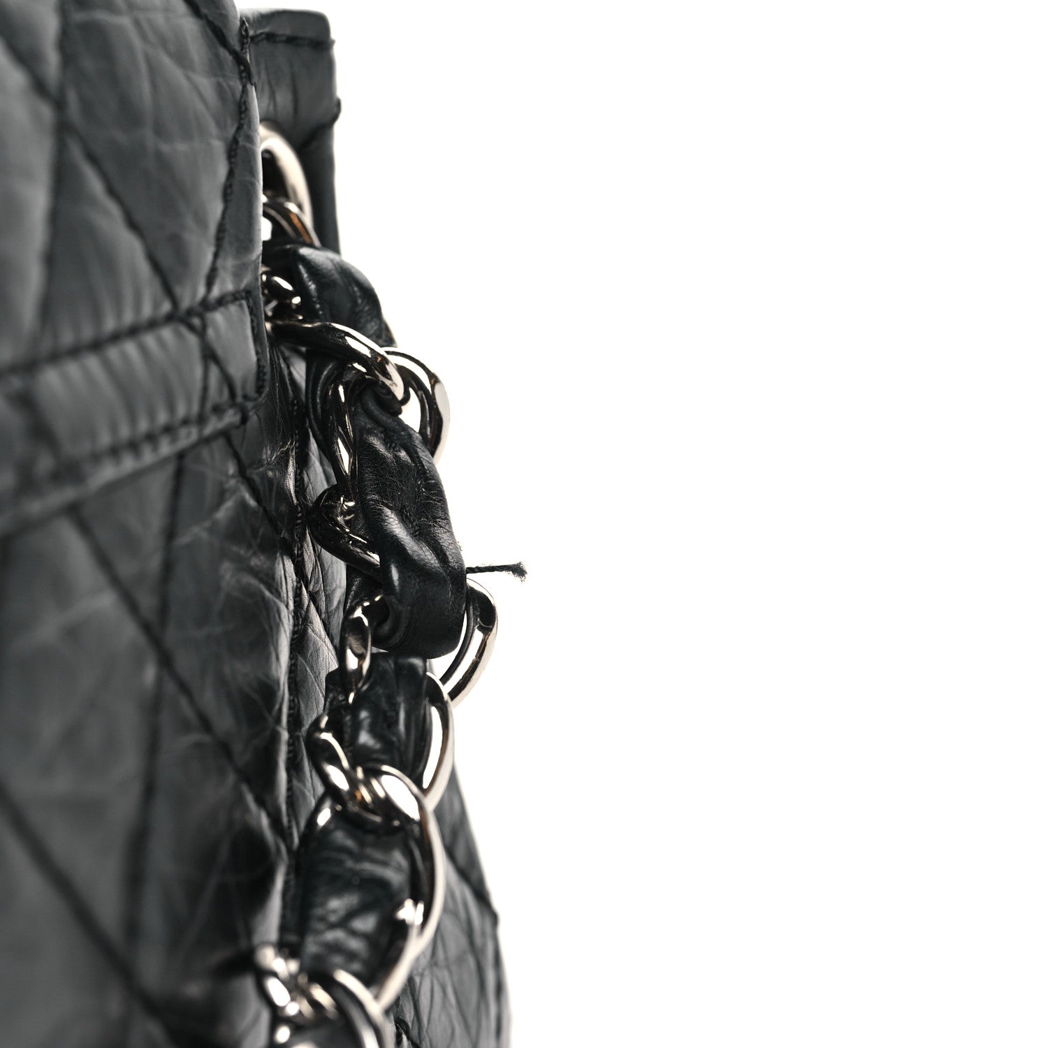 Chanel Aged Calfskin Quilted Accordion Double Flap Black 11 of 13