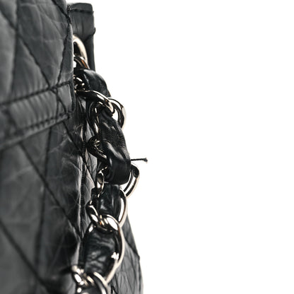 Chanel Aged Calfskin Quilted Accordion Double Flap Black 11 of 13