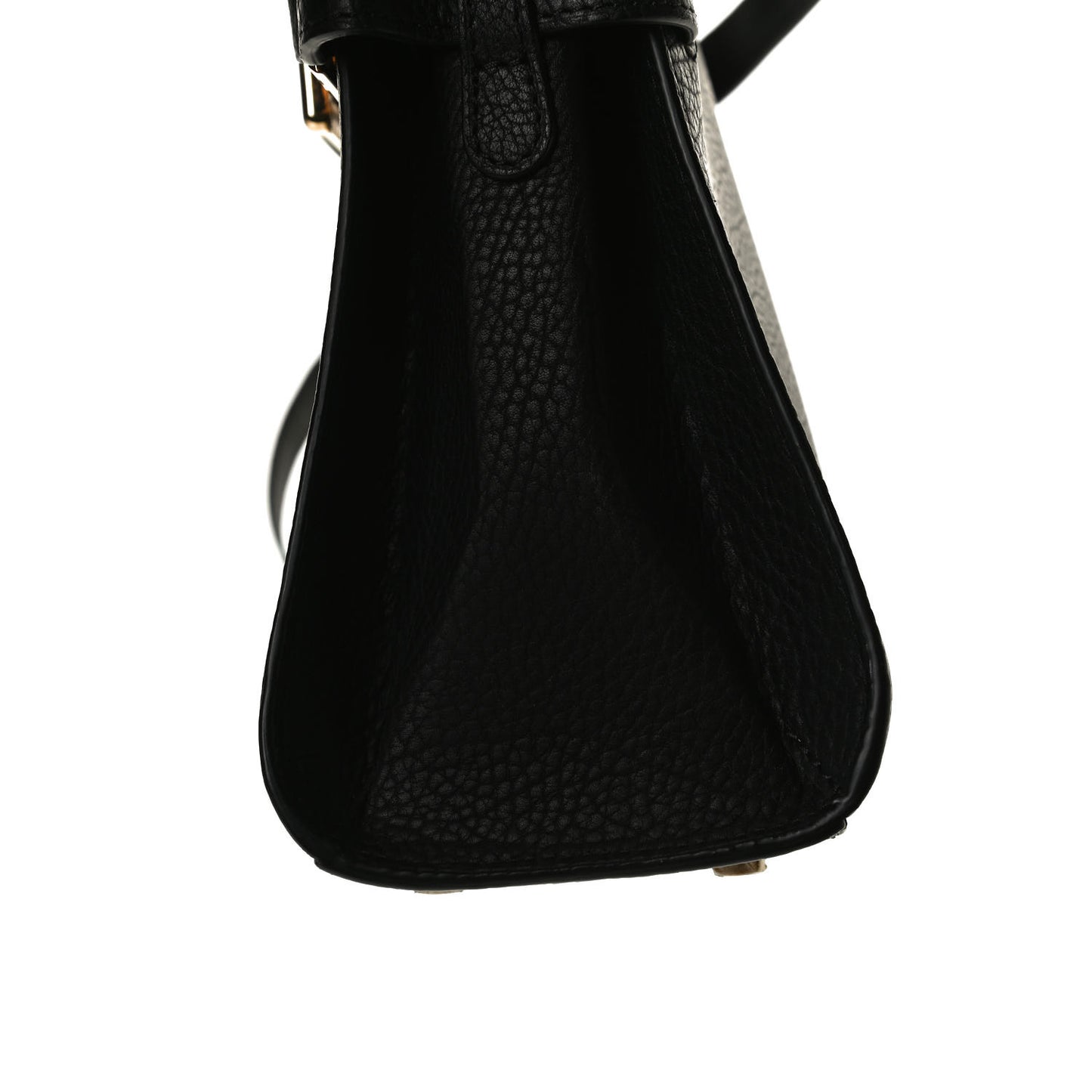 Grained Calfskin MM Metal Frame Tempete Satchel Black