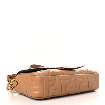 Fendi Nappa FF 1974 Embossed Baguette Miele Scuro 4 of 9