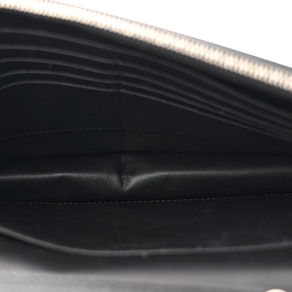 Celine Smooth Lambskin Fur Frame Evening Chain Clutch Black 5 of 10