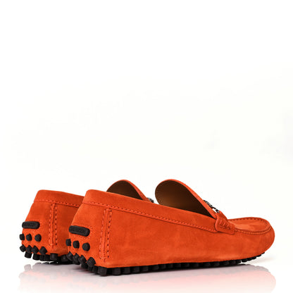 Louis Vuitton Suede Porto Vecchio Moccasin Loafers 7.5 Orange 4 of 10