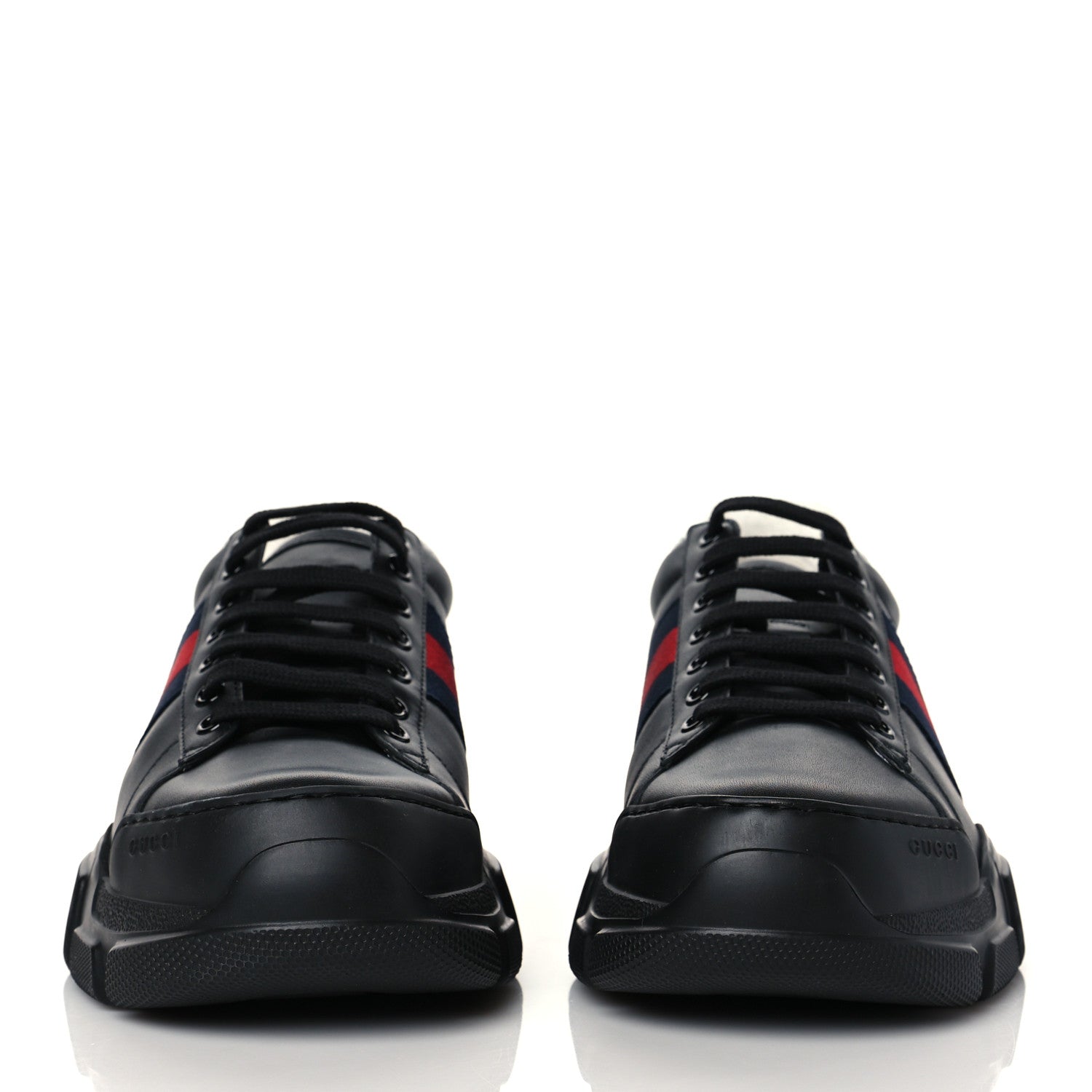 Gucci Calfskin Web Mens Nathan Sneakers 7 Black 2 of 8