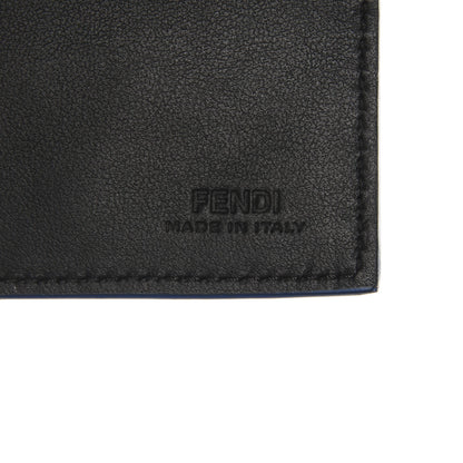 Fendi Vitello Century Face No Words Monochrome Bi-Fold Wallet Black 6 of 6