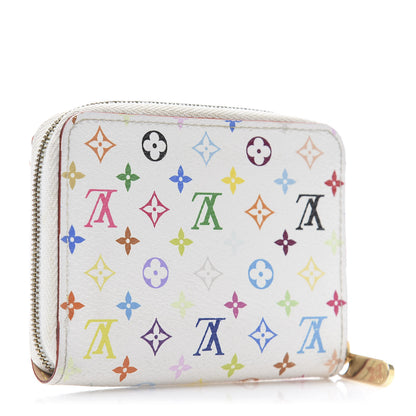 Louis Vuitton Monogram Multicolor Zippy Coin Purse Wallet White 3 of 6