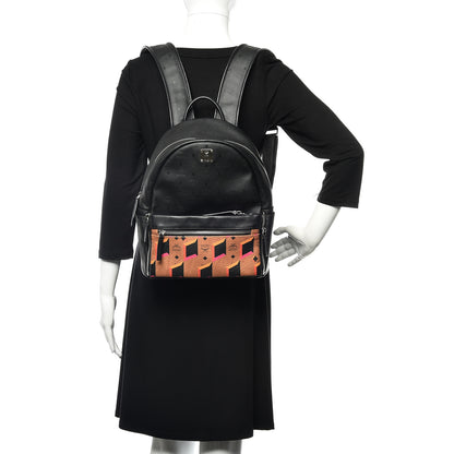 MCM Coated Canvas Diamond Print Small Backpack Black 2 of 11
