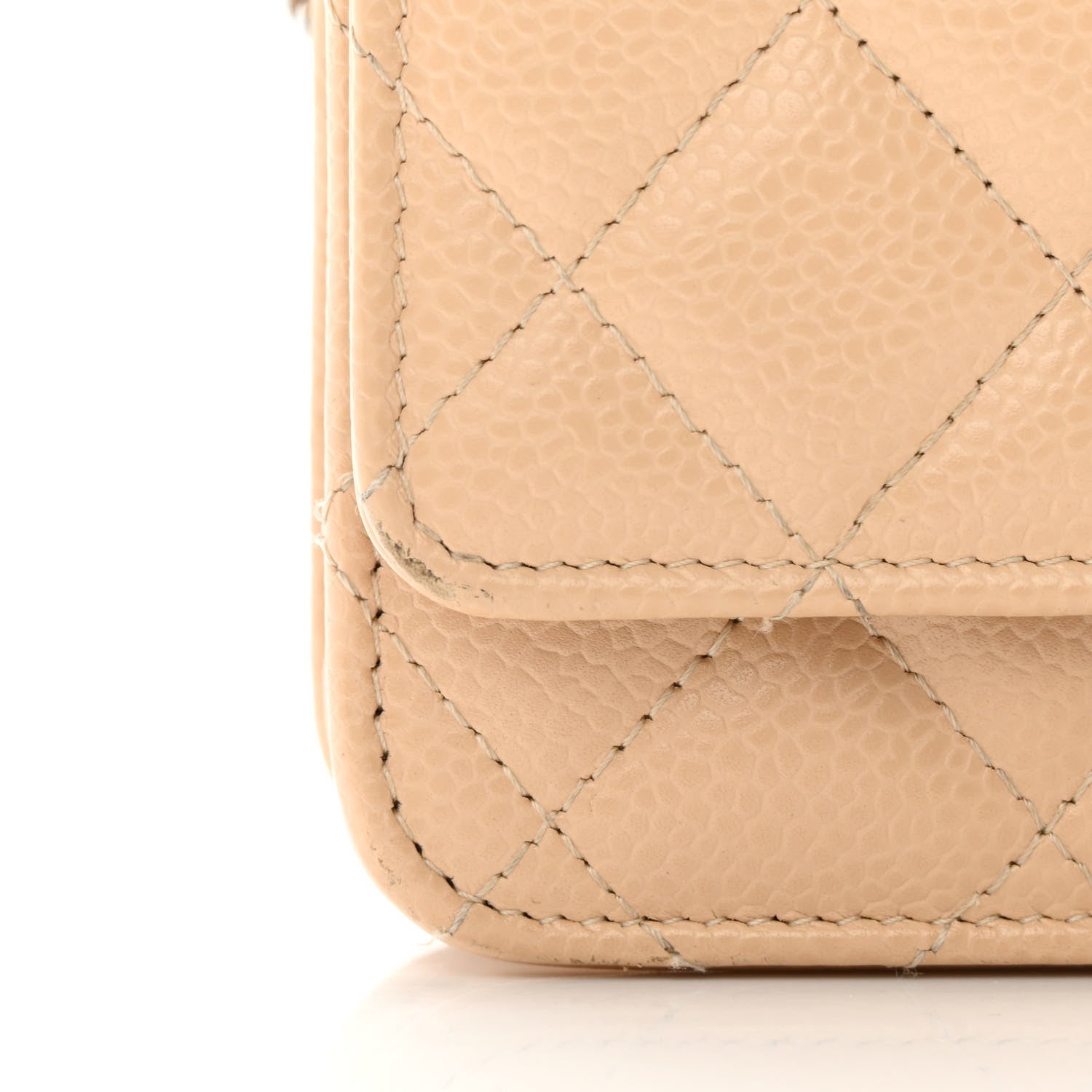 Chanel Caviar Quilted Wallet On Chain WOC Beige 12 of 13