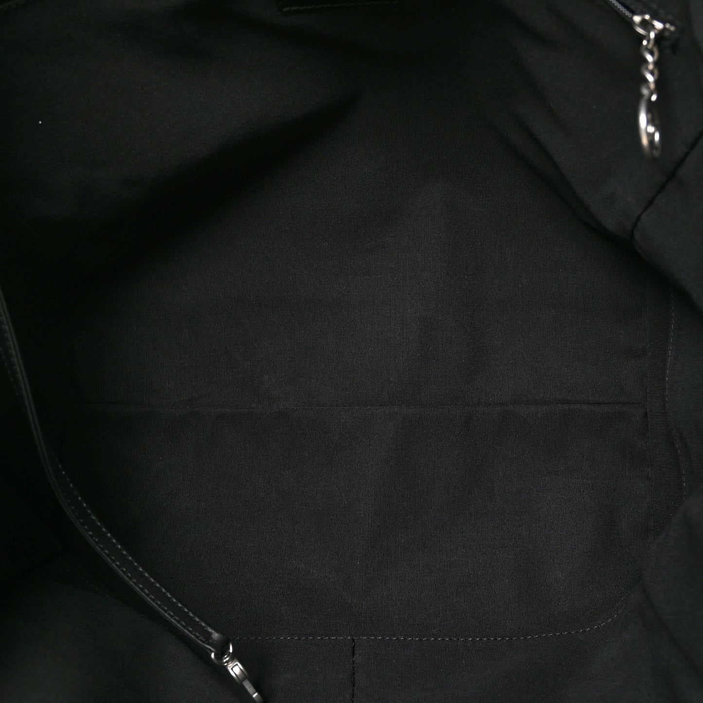 Canvas Calfskin Striped Medium Deauville Tote Black White