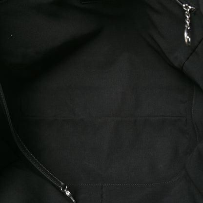 Chanel Canvas Calfskin Striped Medium Deauville Tote Black White 6 of 11