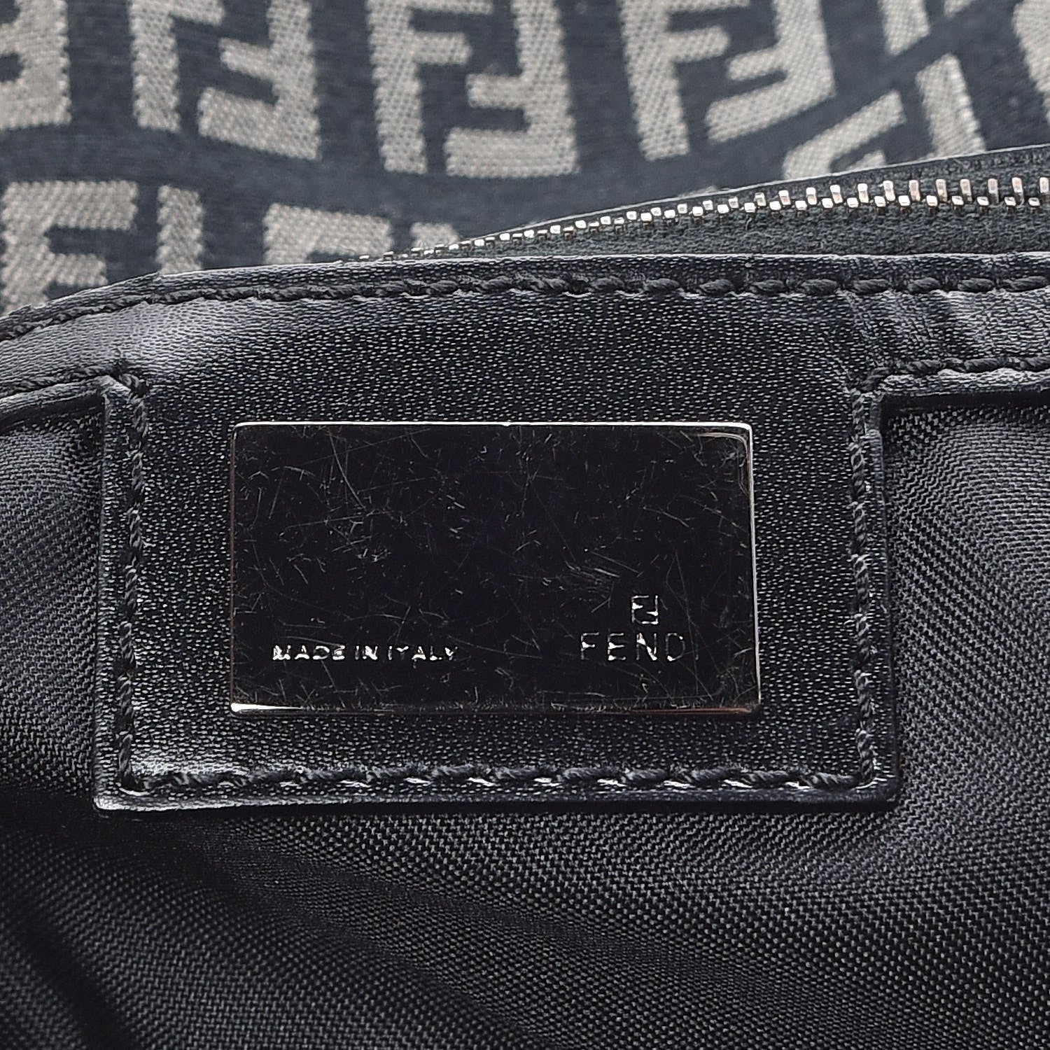Fendi Zucchino Shoulder Bag Black 8 of 12