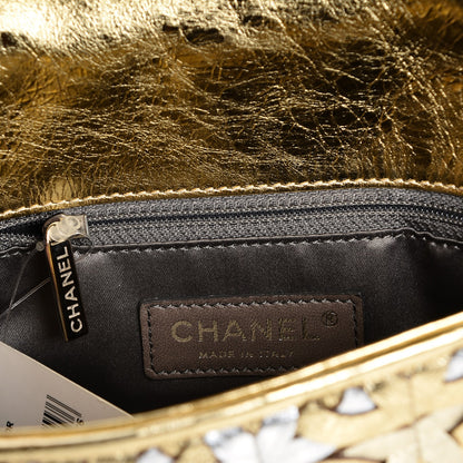 Chanel Metallic Crackled Calfskin Medium CC Mix Flap Gold 6 of 7