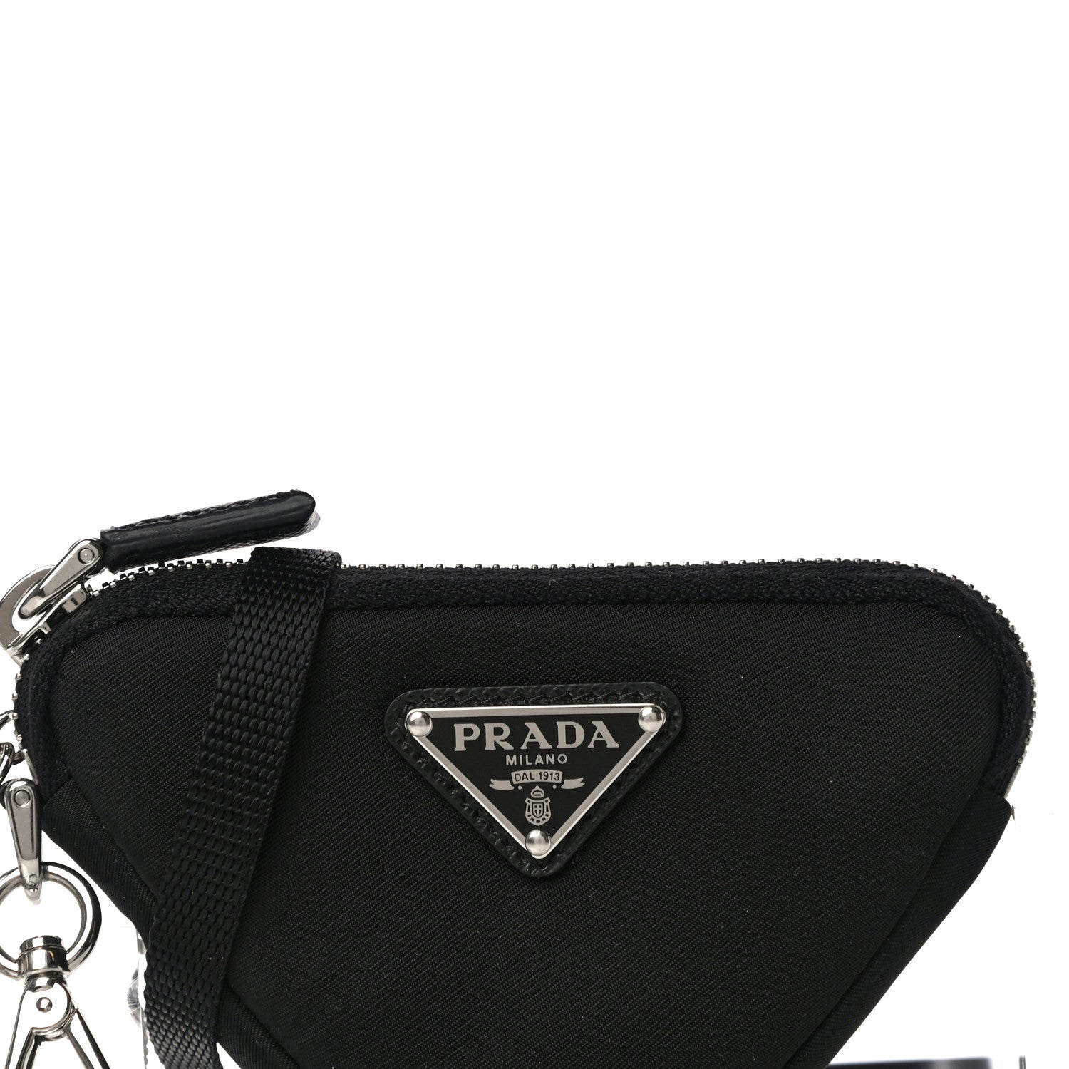 Prada Tessuto Nylon Saffiano Triangle Cargo Pouch Black 7 of 8