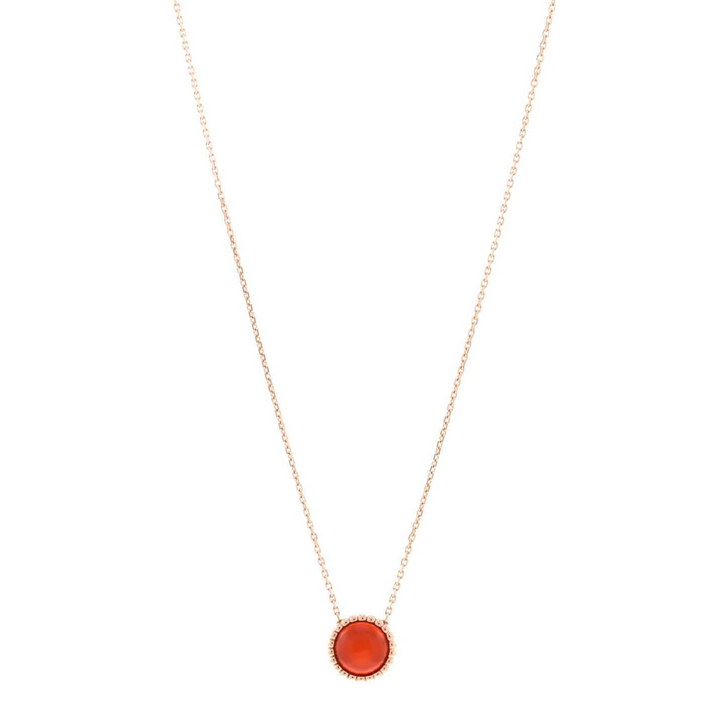 18K Rose Gold Carnelian Perlee Couleurs Pendant Necklace