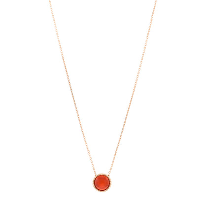 Van Cleef & Arpels 18K Rose Gold Carnelian Perlee Couleurs Pendant Necklace 1 of 4