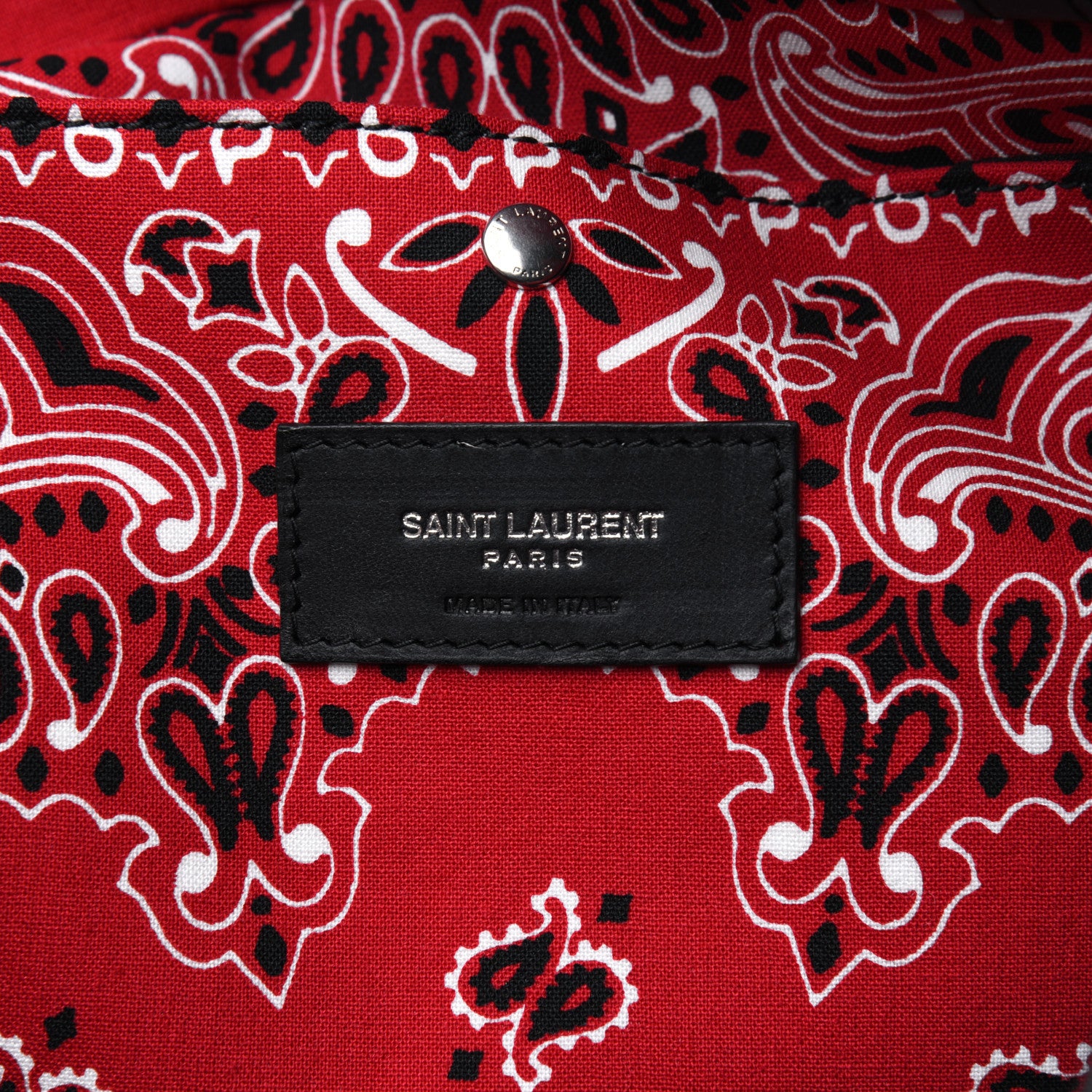 Saint Laurent Canvas Bandana Antibe Flat Shopping Tote Red 6 of 8