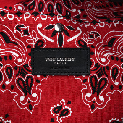 Saint Laurent Canvas Bandana Antibe Flat Shopping Tote Red 6 of 8