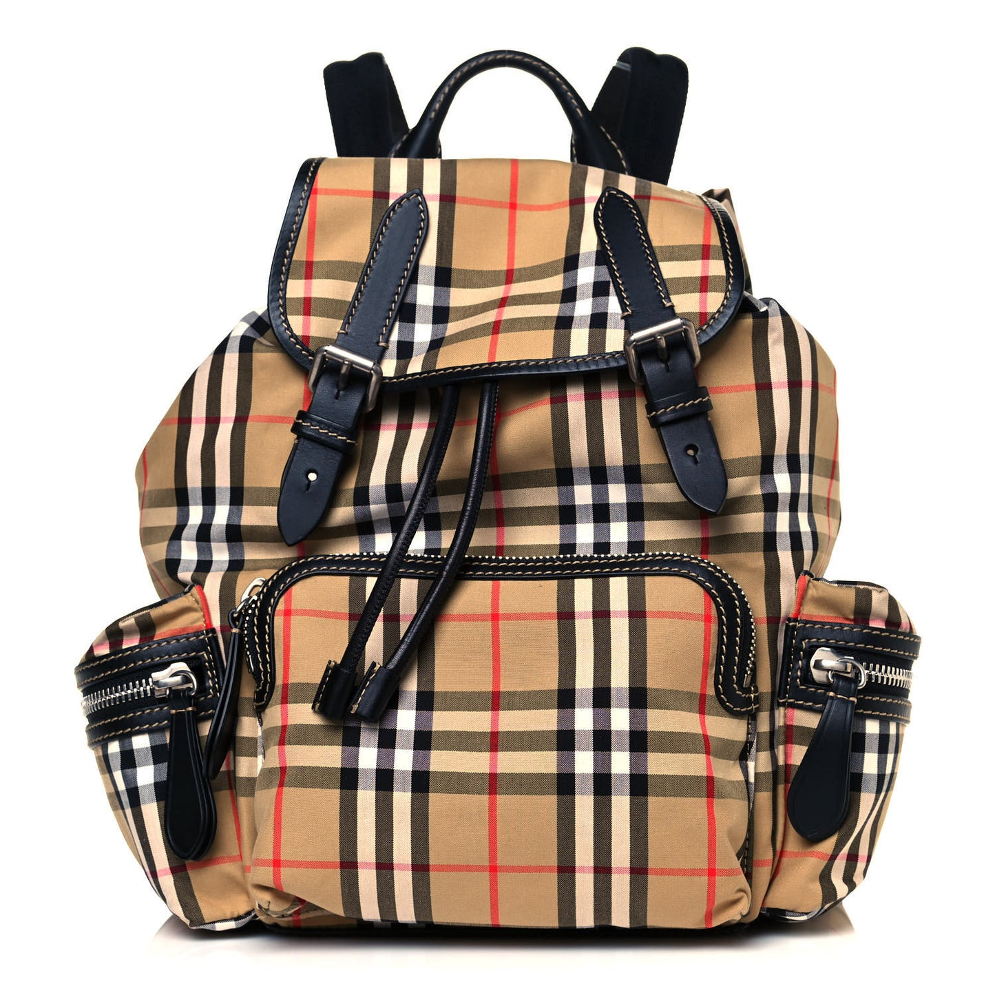 Nylon Vintage Check Medium Rucksack Backpack Antique Yellow