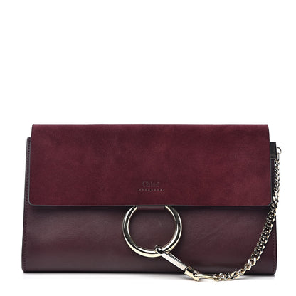 Chloe Suede Calfskin Faye Clutch Dark Purple 1 of 10