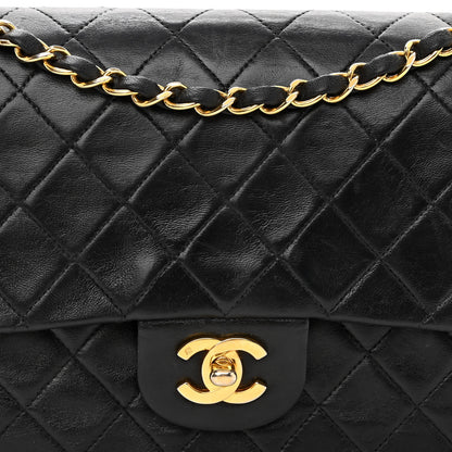 Chanel Lambskin Quilted Medium Double Flap Black 7 of 9