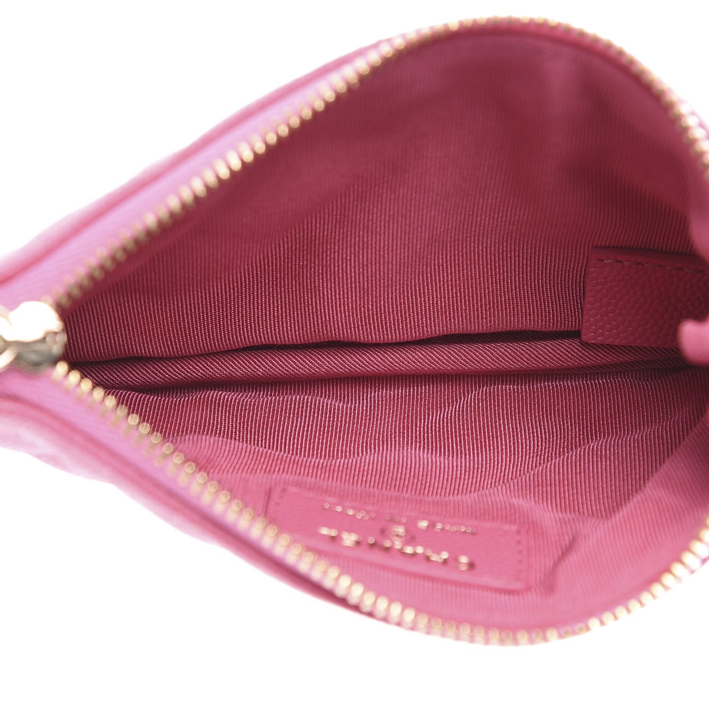 Shiny Caviar Quilted Small Cosmetic Case Pink