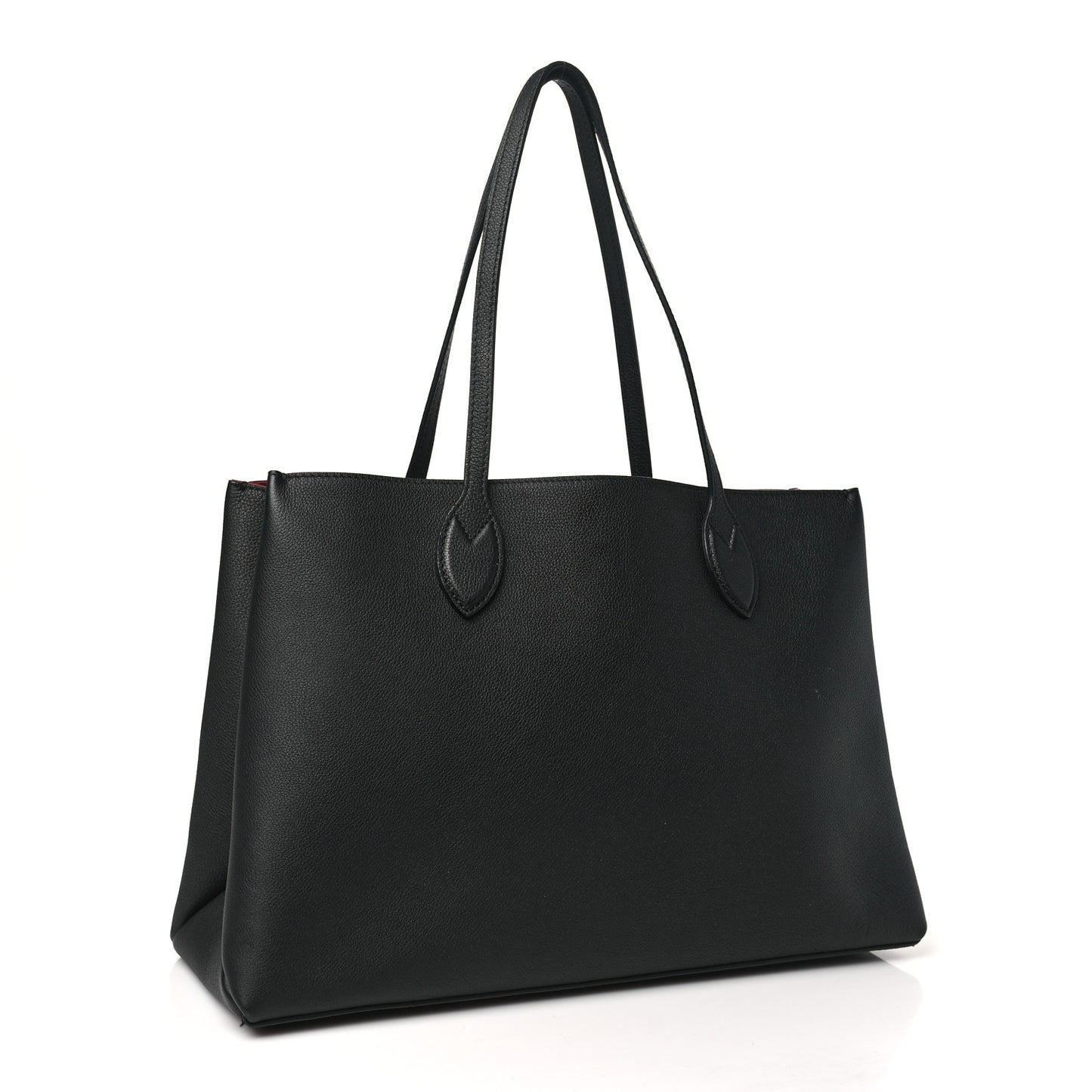 Grained Calfskin Lockme Shopper Black