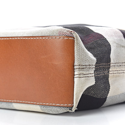 Burberry Canvas Mega Check Medium Tottenham Brit Tote Saddle Brown 16 of 17