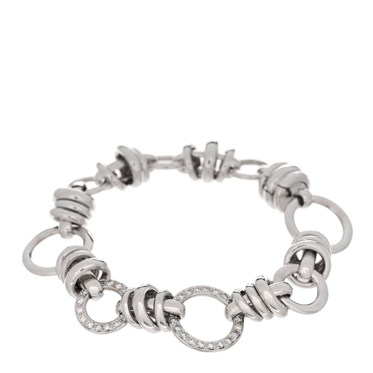 18K White Gold Diamond Multi Link Bracelet