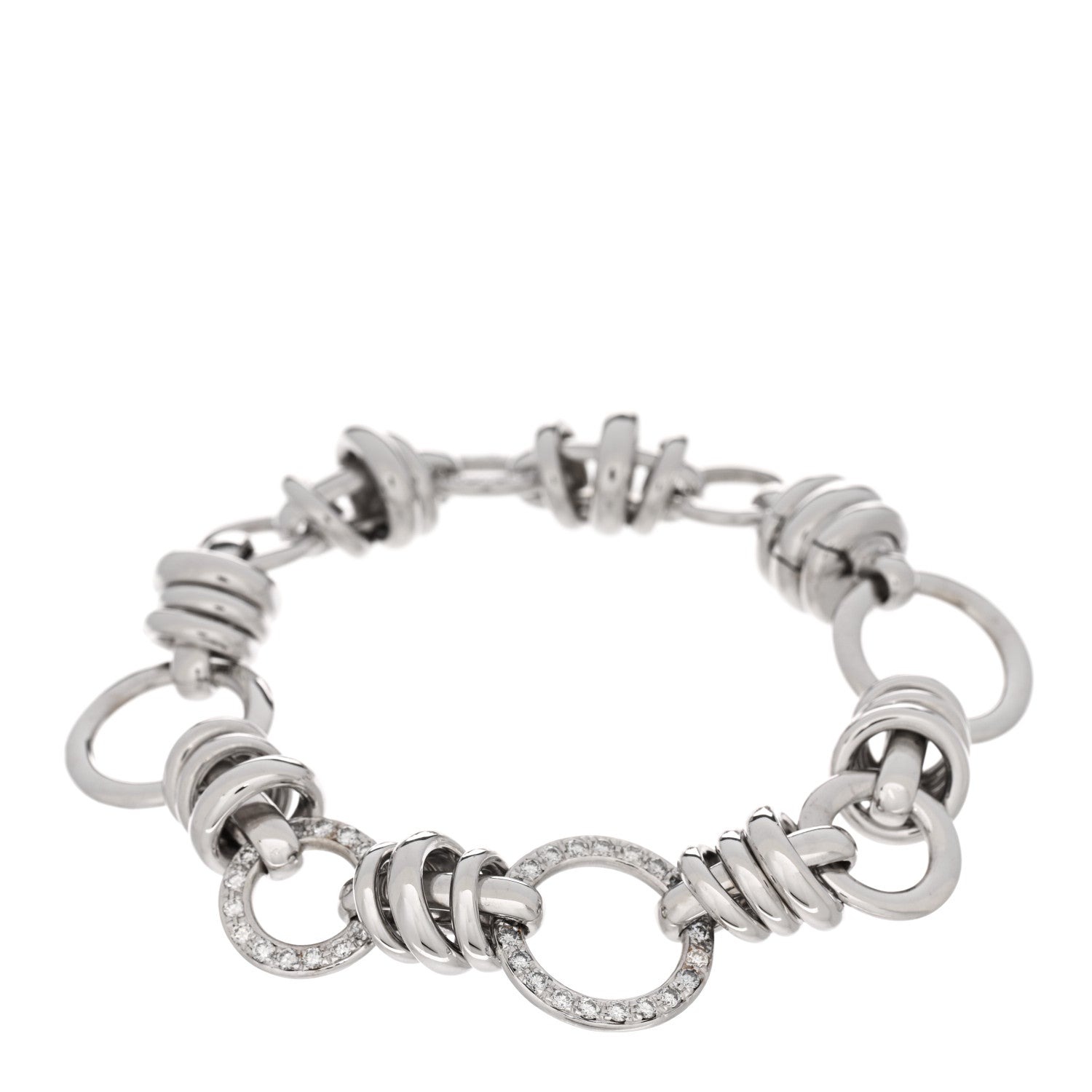 Pomellato 18K White Gold Diamond Multi Link Bracelet 1 of 3