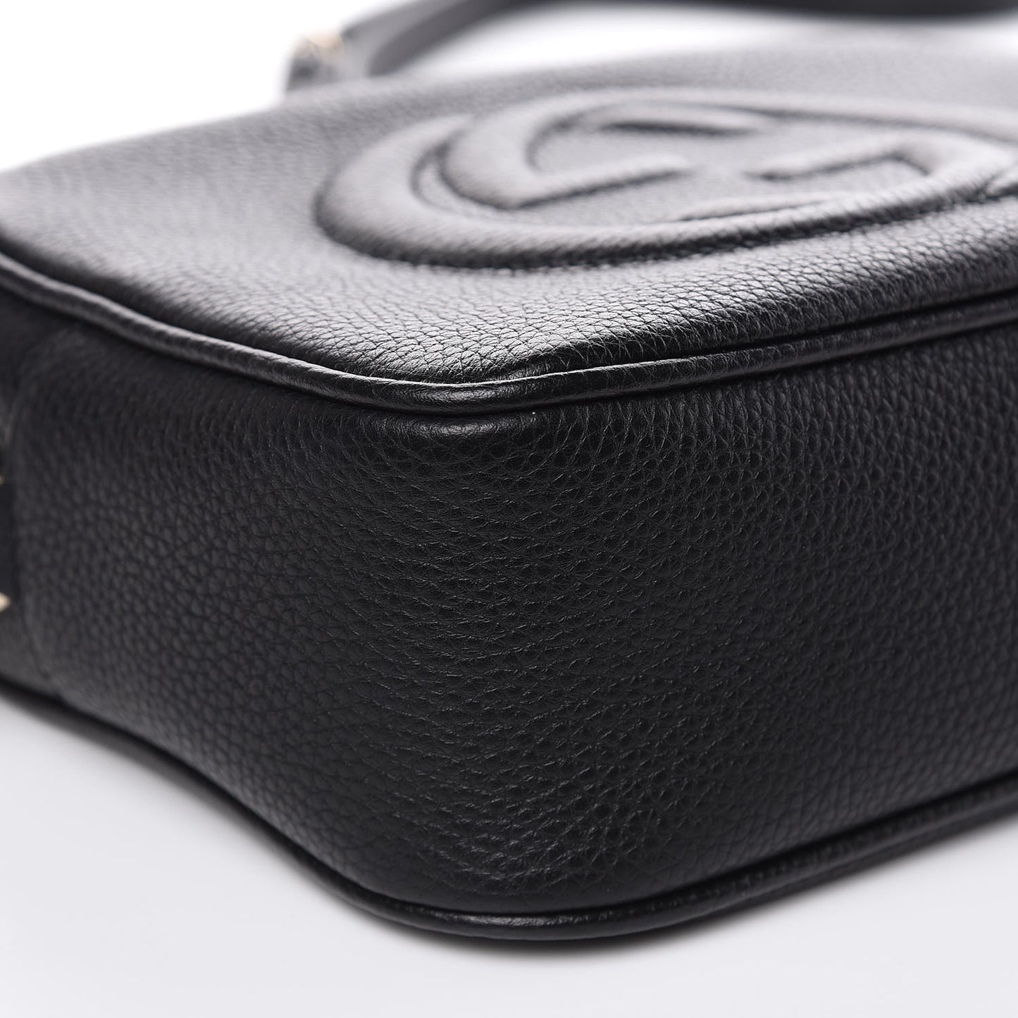 Pebbled Calfskin Small Soho Disco Bag Black