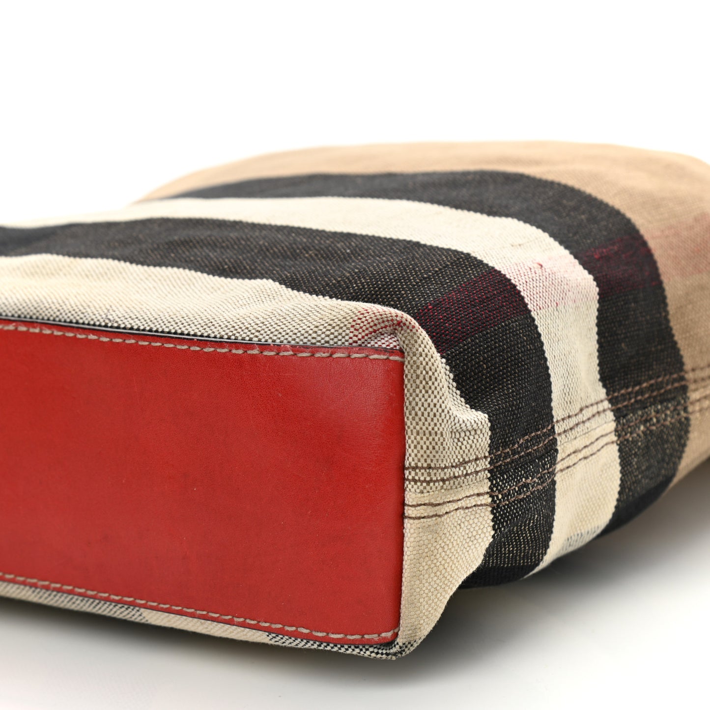 Canvas Mega Check Medium Tottenham Brit Tote Cadmium Red