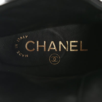 Chanel Shiny Goatskin Calfskin Quilted Lace Up Combat Boots 38 Black 7 of 14