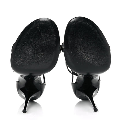 Saint Laurent Patent Cassandra 100 Sandals 38.5 Black 5 of 8