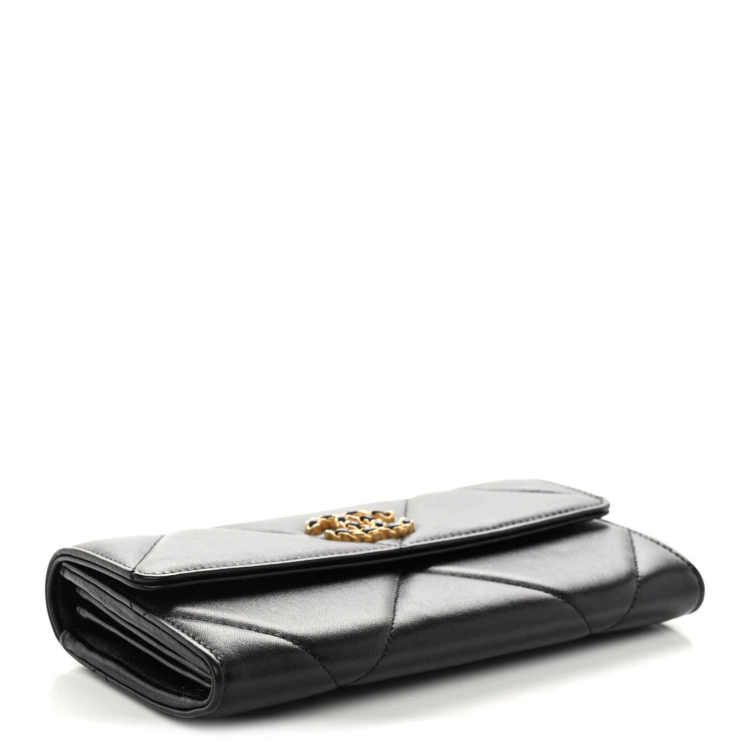 Chanel Lambskin Quilted Chanel 19 Flap Wallet Black 4 of 8