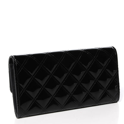Chanel Patent CC Large Gusset Flap Wallet Black 3 of 10