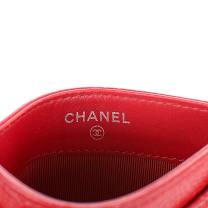 Chanel Caviar Quilted Card Holder Red 9 of 10