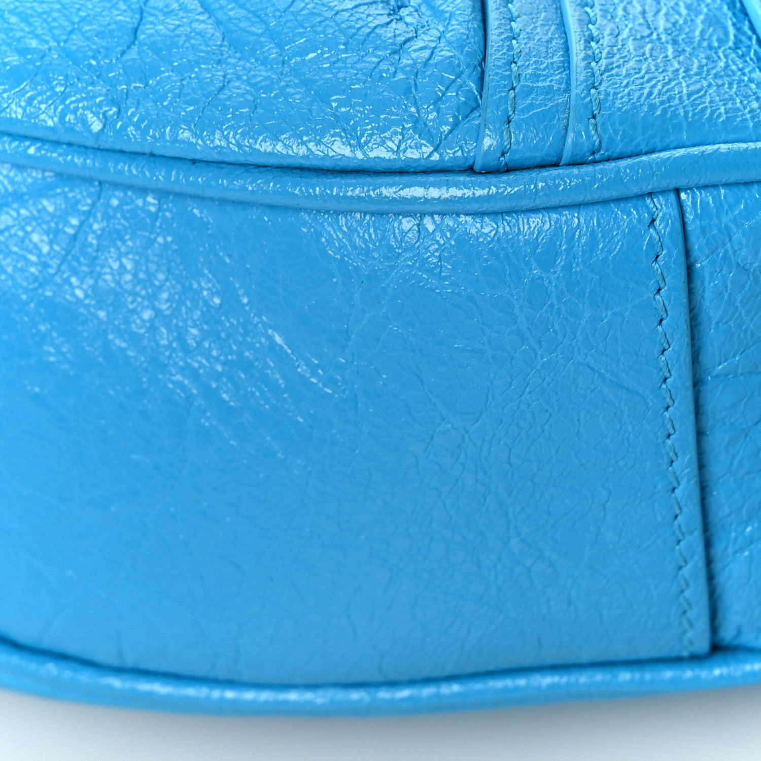 Balenciaga Agneau Arena Le Cagole Shoulder Bag XS Cyan 9 of 11