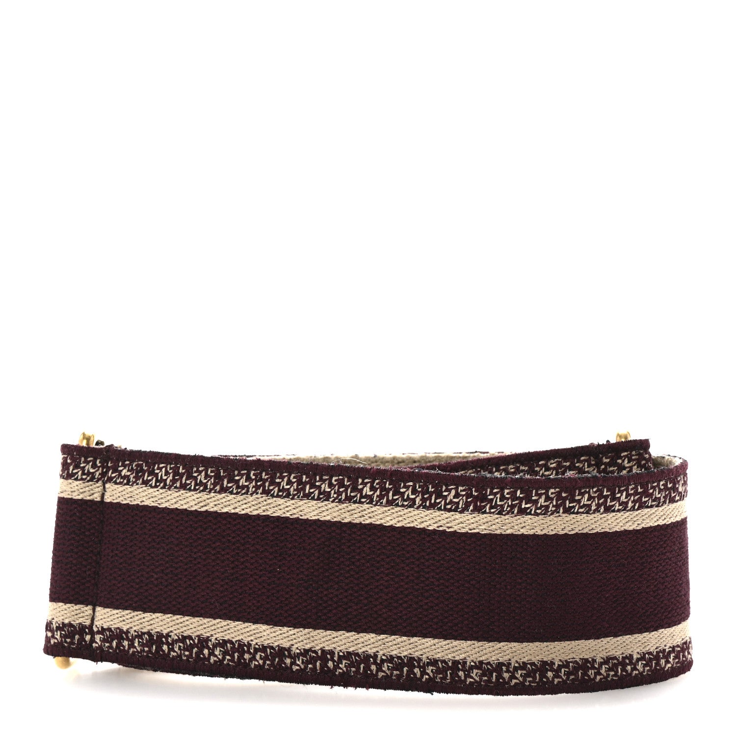 Christian Dior Canvas Embroidered Shoulder Strap Burgundy 2 of 4