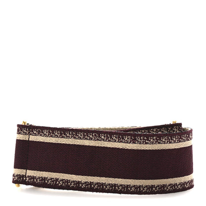 Christian Dior Canvas Embroidered Shoulder Strap Burgundy 2 of 4