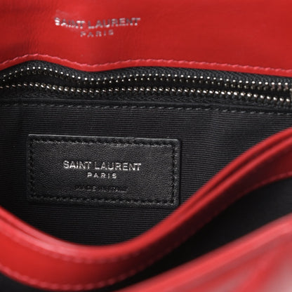 Saint Laurent Calfskin Y Quilted Monogram Toy Loulou Crossbody Bag Rouge Eros 7 of 10